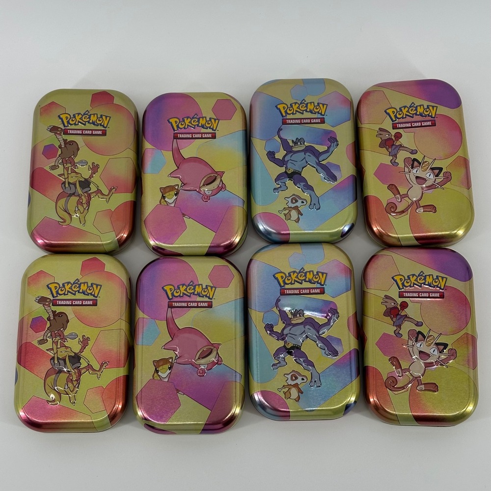 Pokemon 151 TCG EMPTY Mini Tins Set of 8 Empty Collectible Kanto Limited